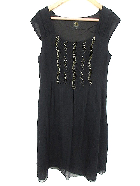 キャラントドゥサンペール トゥモローランド 42 Saints Peres ワンピース ミニ ノースリーブ ビーズ 1 黒 ブラック o30 レディース 193 ベクトルパーク