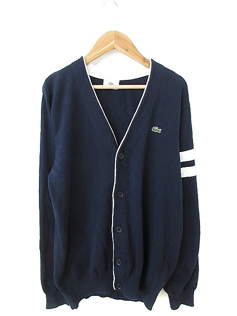 ラコステ LACOSTE カーディガン 長袖 ニット ライン ワンポイント ロゴ 