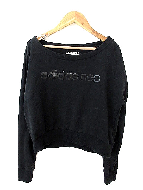 アディダスネオ Adidas Neo トレーナー 長袖 クルーネック ドルマンスリーブ プリント S 黒 ブラック Akk11 レディース 193 ベクトルパーク