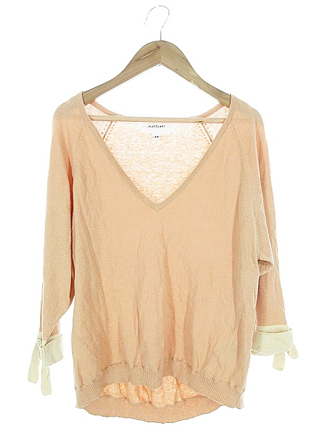 ジルバイジルスチュアート Jill By Jillstuart ニット セーター 七分袖 リボン Vネック F ピンク o30 レディース 193 ベクトルパーク