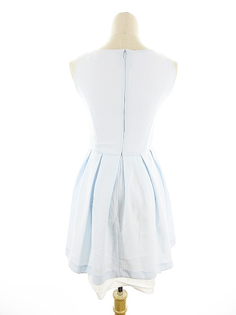 ミシェルマカロン Michell Macaron ワンピース ノースリーブ ミニ ジップアップ ビジュー S 水色 Akk41 レディース 193 ベクトルパーク