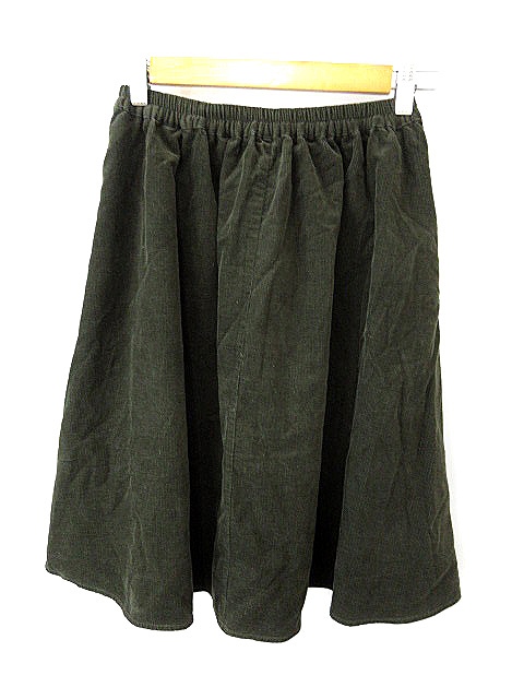 エヘカソポ サマンサモスモス Ehka Sopo Sm2 スカート ギャザー ひざ丈 コーデュロイ M カーキ Akk7 レディース 193 ベクトルパーク