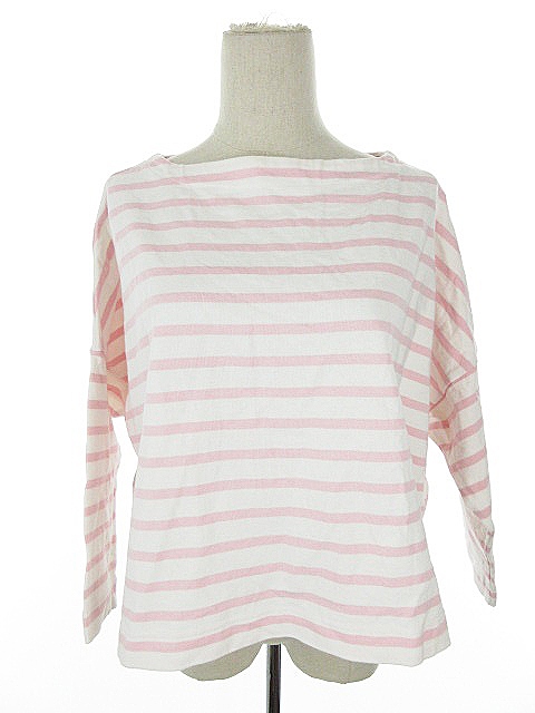 トラディショナルウェザーウェア Traditional Weatherwear Tシャツ カットソー バスクシャツ 九分袖 ボートネック ボーダー ドルマンスリーブ M ピンク o15 レディース 193 ベクトルパーク