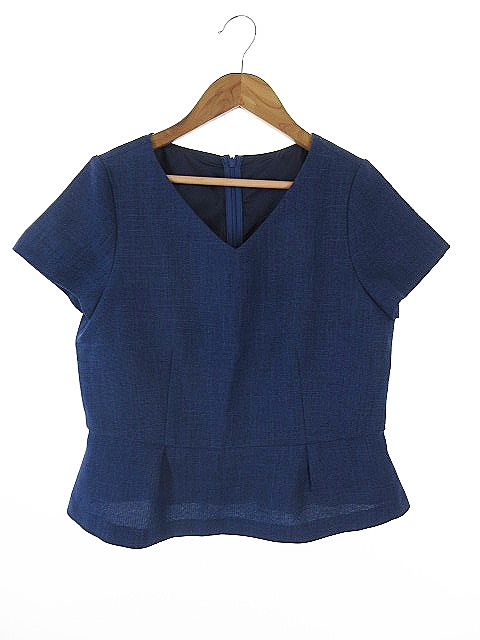 ナチュラルビューティーベーシック Natural Beauty Basic ブラウス 半袖 Vネック ジップアップ S 青 ブルー Akk26 レディース 193 ベクトルパーク ナチュラルビューティーベーシック Natural Beauty Basic ブラウス 半袖 Vネック ジップアップ S 青 ブルー Akk26 レディース 193 ベクトルパーク