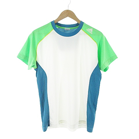 アディダス Adidas Tシャツ カットソー スポーツウェア 半袖 切替 M 白 ホワイト m27 メンズ 193 ベクトルパーク