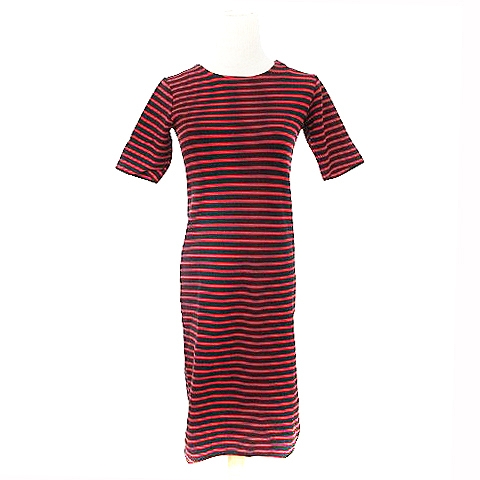 レイビームス Ray Beams ワンピース ひざ丈 半袖 タイト ボーダー スリット 赤 レッド o27 レディース 193 ベクトルパーク