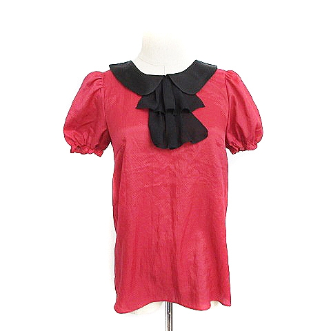 ジルバイジルスチュアート Jill By Jillstuart ブラウス 半袖 ラウンドカラー フリル S 赤 レッド m6 レディース 193 ベクトルパーク