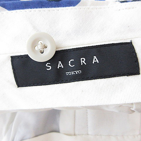 サクラ Sacra パンツ ハーフ ショート 花柄 タック 青 ブルー m31 レディース 193 ベクトルパーク