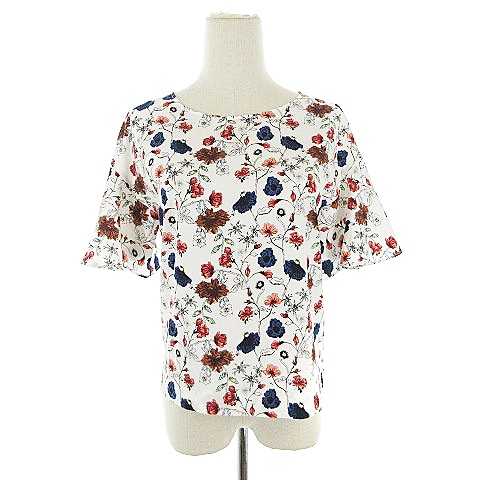 アンタイトル Untitled ブラウス 五分袖 フレアスリーブ 花柄 0 白 ホワイト m36 レディース 193 ベクトルパーク