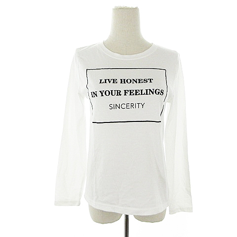 イング Ingni Tシャツ カットソー 長袖 プリント M 白 ホワイト m41 レディース 193 ベクトルパーク