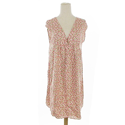 ジャーナルスタンダード Journal Standard ワンピース ひざ丈 ノースリーブ 花柄 Vネック ピンク m25 レディース 193 ベクトルパーク