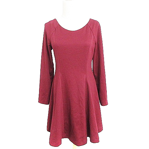 シュープリームララ Supreme La La Supreme Lala ワンピース ミニ フレア 長袖 リボン M ワイン o24 レディース 193 ベクトルパーク