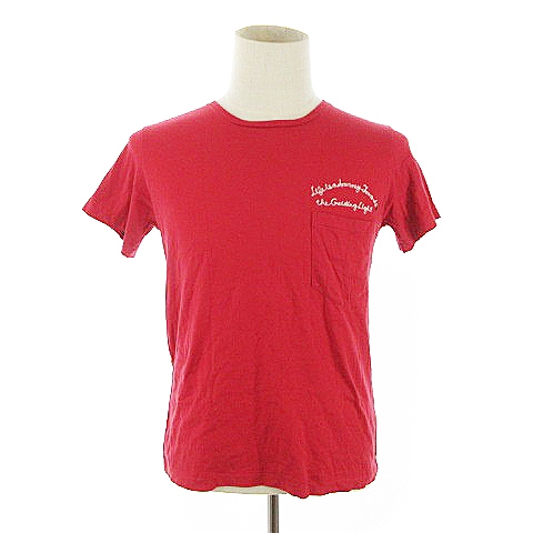 ハリウッドランチマーケット Hollywood Ranch Market Tシャツ カットソー 半袖 刺繍 クルーネック 1 赤 レッド m32 メンズ 193 ベクトルパーク