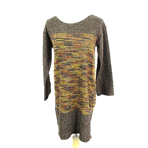 シンプリシテェ Simplicite ワンピース ニット ミニ 長袖 ボーダー 茶色 ブラウン o29 レディース 193 ベクトルパーク