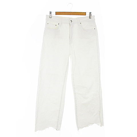 ザラ Zara パンツ デニム ジーンズ ワイド カットオフ 42 白 ホワイト m26 レディース 193 ベクトルパーク