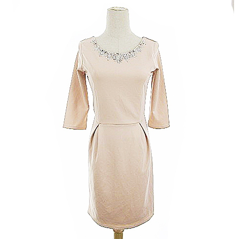 レディ Rady ワンピース タイト ミニ 七分袖 ビジュー タック S ピンク m18 レディース 193 ベクトルパーク