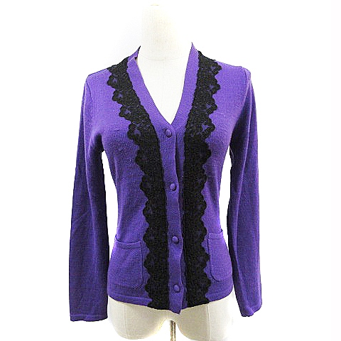 ミミ ロジャー Mimi Roger カーディガン 長袖 Vネック レース 長袖 0 紫 パープル o レディース 193 ベクトルパーク