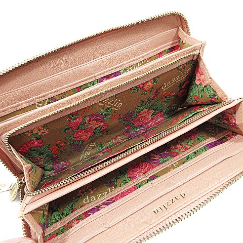 ダズリン Dazzlin 長財布 ラウンドファスナー リボン フェイクレザー ピンク m26 レディース 193 ベクトルパーク