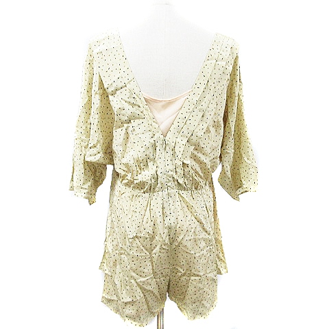 スナイデル Snidel ワンピース キュロット ショート 七分袖 総柄 ドルマンスリーブ シルク F ベージュ m2 レディース 193 ベクトルパーク