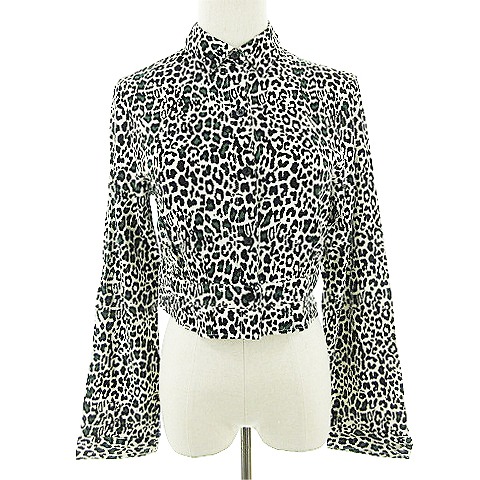 スライ Sly シャツ 長袖 ショート丈 ヒョウ柄 レオパード 2 白 ホワイト m12 レディース 193 ベクトルパーク