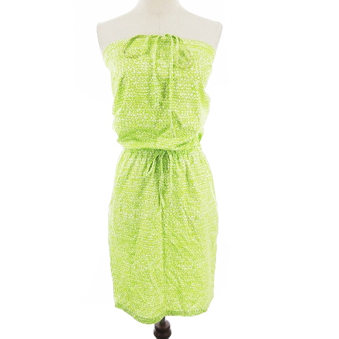 マリメッコ Marimekko ワンピース ベアトップ タイト ミニ 総柄 S 緑 グリーン m13 レディース 193 ベクトルパーク