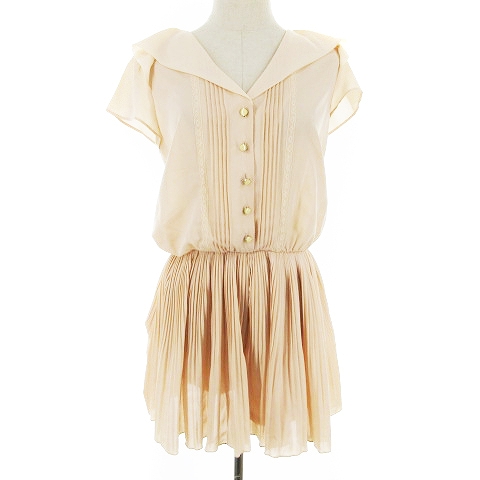 ミーア Miia ワンピース シャツ プリーツ キュロット ミニ 半袖 レース F ベージュ m24 レディース 193 ベクトルパーク