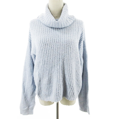 オゾック Ozoc ニット セーター 長袖 オフタートル 38 水色 m9 レディース 193 ベクトルパーク