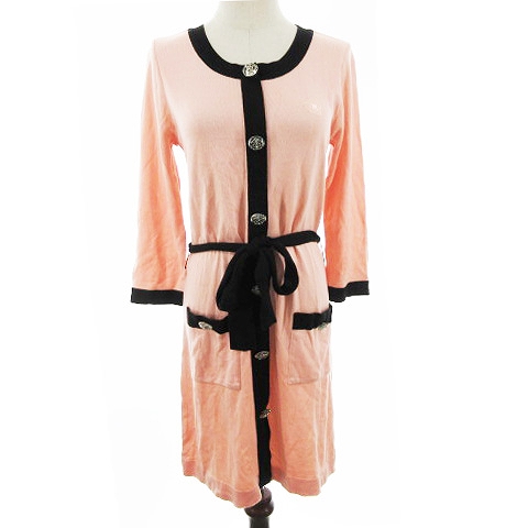 クレイサス Clathas ワンピース ニット ミニ 長袖 リボン 花モチーフ 刺繍 ワンポイント 38 ピンク m13 レディース 193 ベクトルパーク