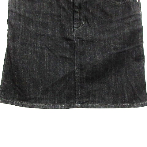 ラコステ LACOSTE デニムスカート ジーンズ 台形 ミニ 刺繍 ロゴ 38 黒