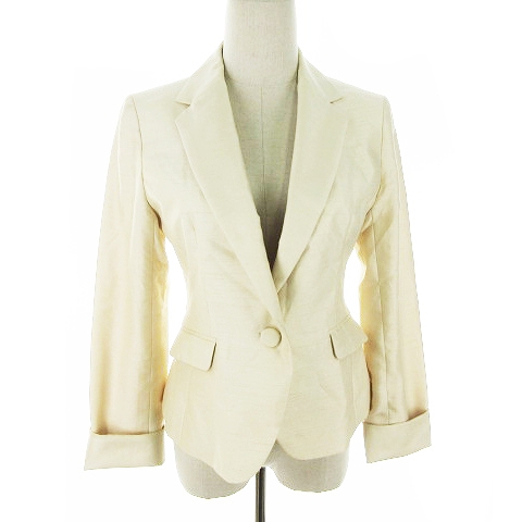 コムサイズム Comme Ca Ism ジャケット テーラード シングル 総裏地 ロールアップ ライン M アイボリー m15 レディース 193 ベクトルパーク