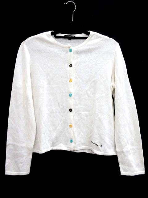 ココボヤージュ COCO VOYAGE カーディガン ニット 長袖 9 白  