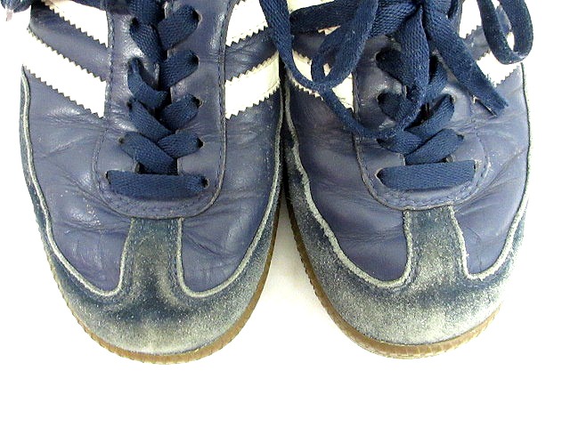 あおい アディダス adidas スニーカー シューズ ローカット レザー 紺