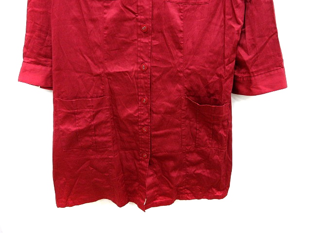 アナイ Anayi ワンピース ミニ シャツ 七分袖 38 ボルドー 赤 レッド Au レディース 195 ベクトルパーク