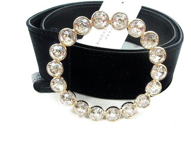 未使用品 ザラ ZARA ベルト トップバックル ラインストーン