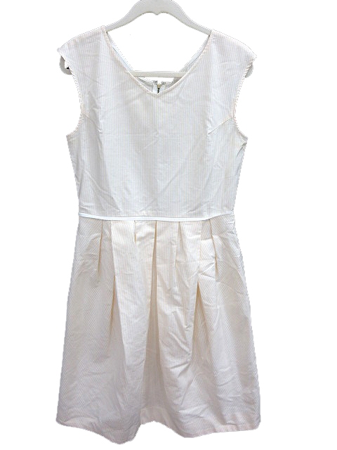 ラ トータリテ La Totalite ワンピース フレア ひざ丈 Vネック ノースリーブ ストライプ 38 黄色 イエロー ペールトーン Ct レディース 195 ベクトルパーク