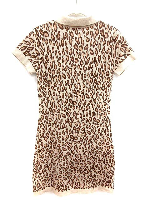 シネカノン Sinequanone ワンピース フレア ひざ丈 半袖 ニット レオパード ヒョウ柄 ベージュ 茶 ブラウン Yi レディース 195 ベクトルパーク