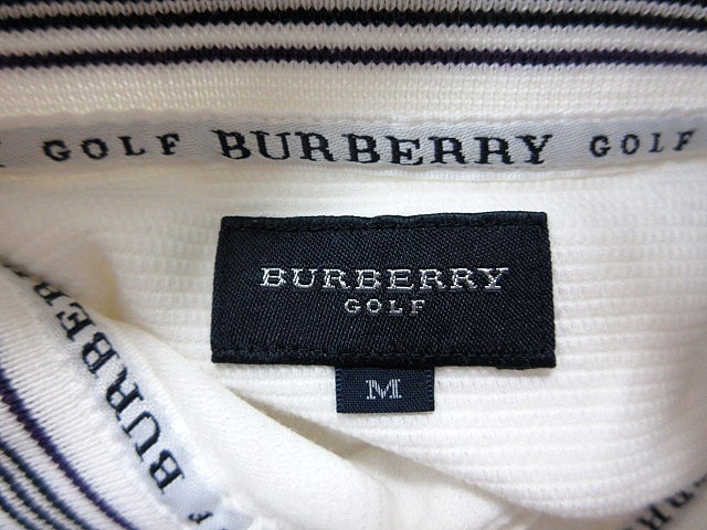 バーバリーゴルフ BURBERRY GOLF ポロシャツ カットソー 長袖 M 白 