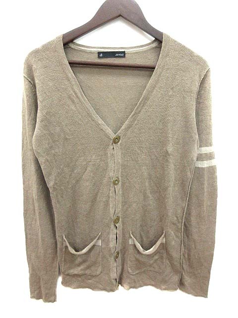 ジョンブル Johnbull カーディガン ニット Vネック 麻 リネン 長袖 M