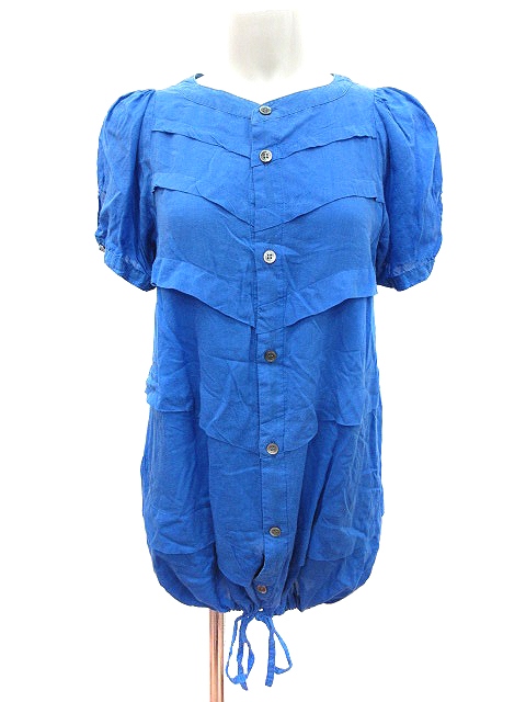 ゴム Gomme ワンピース チュニック シャツ 半袖 バルーン袖 M 青 ブルー Ct レディース 195 ベクトルパーク