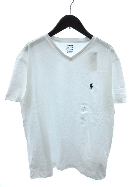 ポロ ラルフローレン Polo Ralph Lauren カットソー Tシャツ Vネック 半袖 M 白 ホワイト Ms メンズ 195 ベクトルパーク