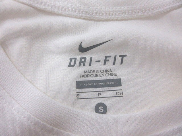 ナイキ Nike ドライフィット Dry Fit Tシャツ カットソー クルーネック 半袖 S 白 ホワイト St レディース 195 ベクトルパーク