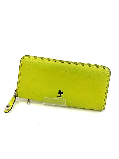 コーチ Coach 財布 長財布 小銭入れ ラウンドファスナー ウッドストック レザー 黄色 イエロー Au レディース 195 901908070150 ベクトルパーク