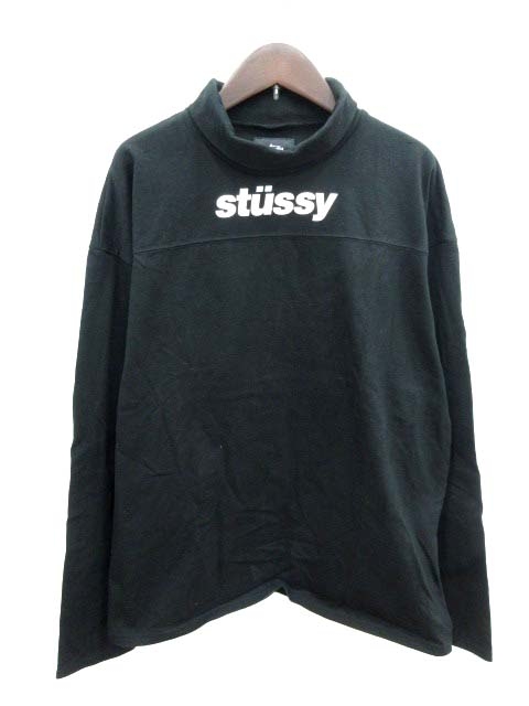ステューシー STUSSY カットソー 長袖 タートルネック S 黒 ブラック 