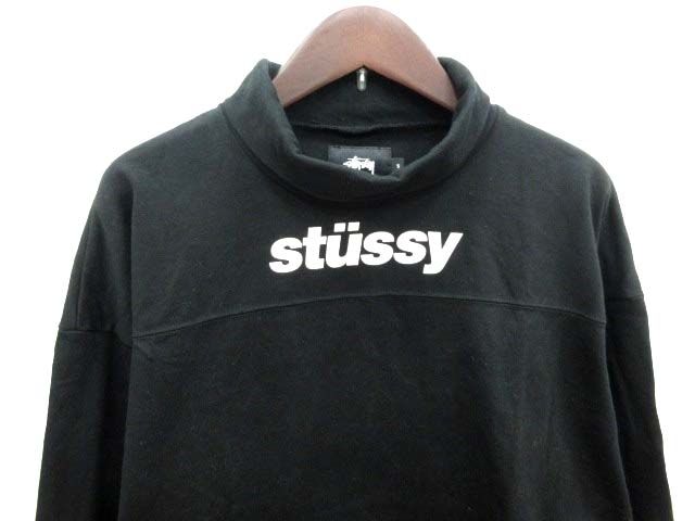 ステューシー STUSSY カットソー 長袖 タートルネック S 黒 ブラック 