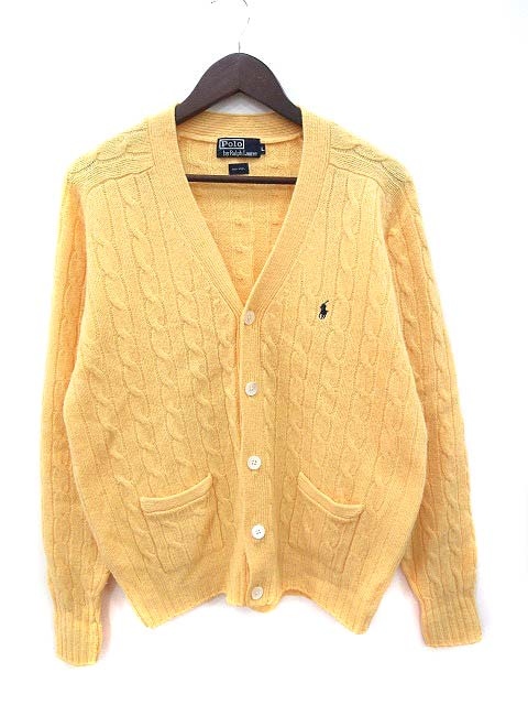 ポロ バイ ラルフローレン Polo By Ralph Lauren カーディガン ニット 長袖 ケーブル編み ウール L 黄 イエロー Kb メンズ 195 ベクトルパーク
