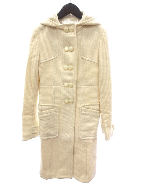 ジルスチュアート Jill Stuart コート ロング 総裏地 フード付き ウール アンゴラ混 S 白 ホワイト アイボリー Ct レディース 195 ベクトルパーク