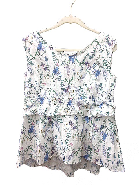 リランドチュール Rirandture ブラウス Vネック 花柄 ノースリーブ  