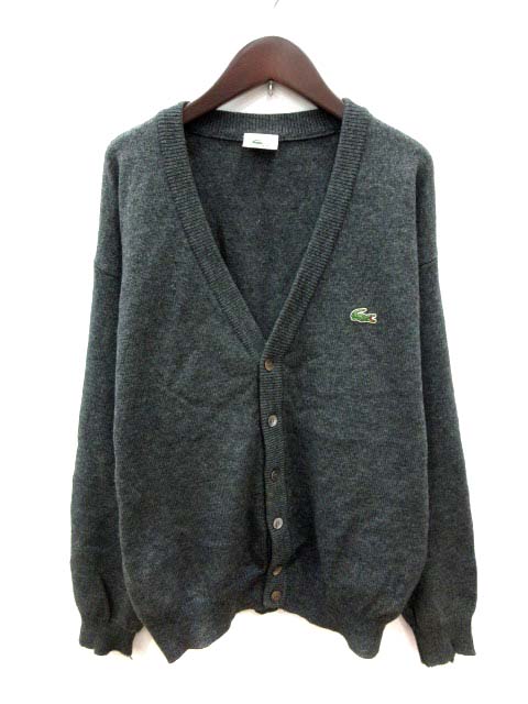 ラコステ LACOSTE カーディガン ニット 長袖 ウール グレー /YI メンズ 