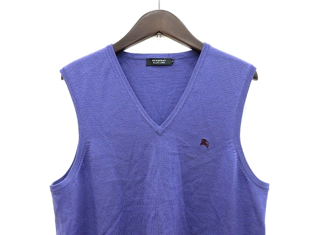 BURBERRY BLACK LABEL ホワイト Vネック ベスト バーバリーブラック