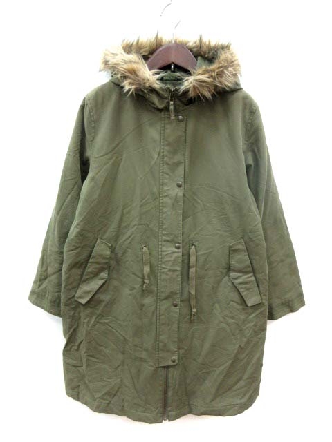 Lui's スーパー140 スタンドカラーロングコート カーキ スタンド